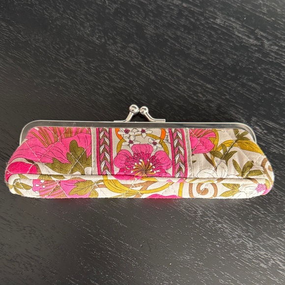 Vera Bradley Tea Garden Floral Pink Kiss lock Clutch Organizer - Picture 3 of 8